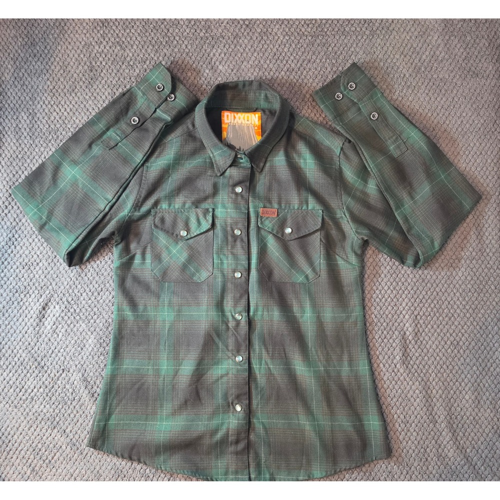 Dixxon Flannel Co Black Hills Green Plaid D-Tech Shirt Mens Medium